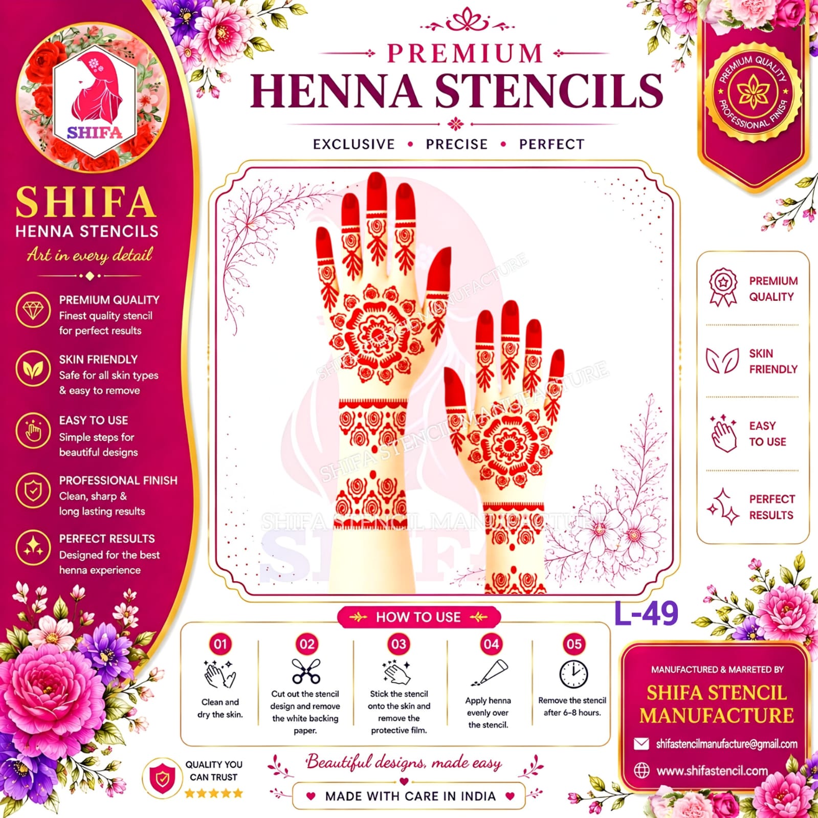 L49 Unique Art Work Themed Mandal Design  49 Henna Stencil